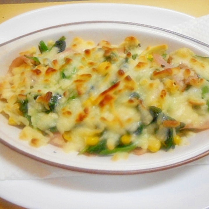 オーブントースターdeほうれん草 ハムのチーズ焼き レシピ 作り方 By アルプスの乙女 楽天レシピ